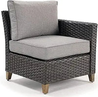 Outdoor Furniture, Patio Wicker Sectional Sofa Modular Furniture Set Single Sofa with Thick Cushions for Deck Porch Poolside Ga