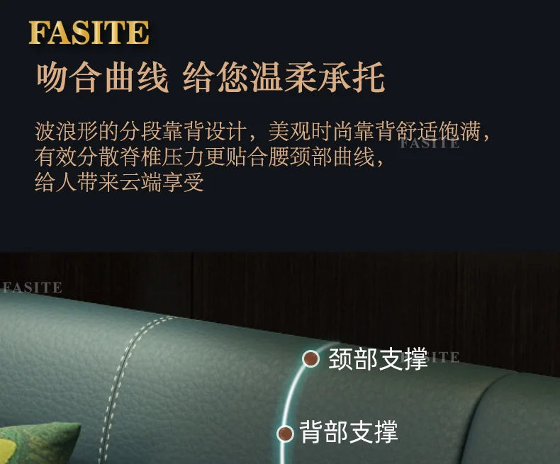 Leather sofa combination home living room corner first layer cowhide modern new Chinese furniture