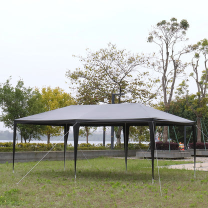 10 x 20 ft Outdoor Party Tent with 6 Removable Sidewalls Waterproof Canopy Patio Wedding Gazebo Heavy Duty Iron Frame Black