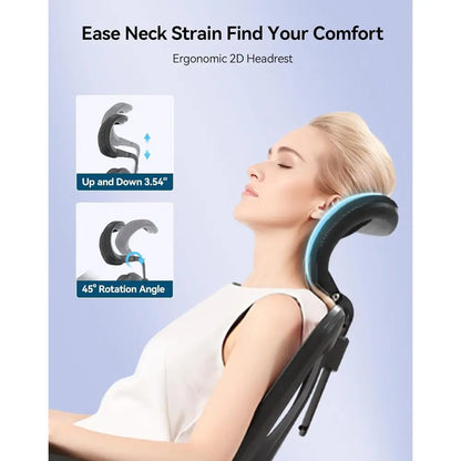 Ergonomic High-Back Mesh Office Chair with 3D Armrests, Lumbar Support, Adjustable Seat, Comfortable for Big & Tall, Supports Up