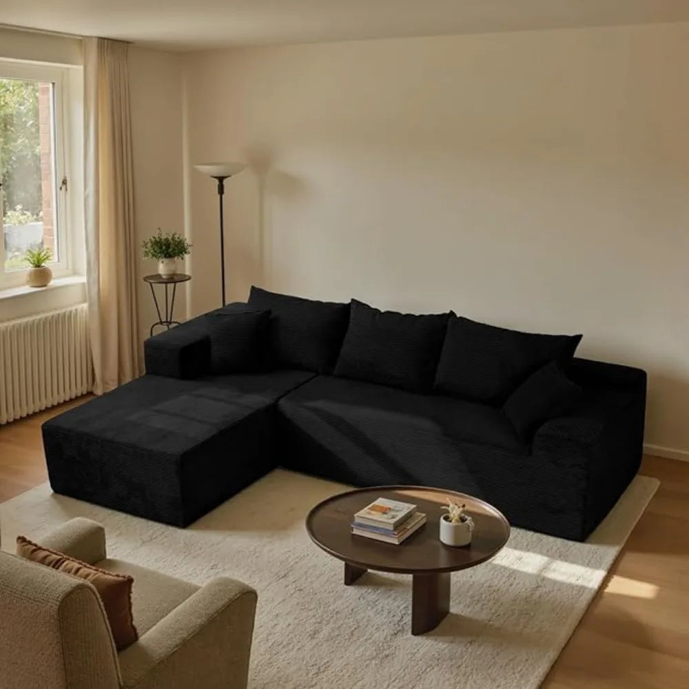 Sectional Couches for Living Room, Boneless Couch with L-Shape Chaise, Modular Sofa in Box with Deep Seat, No Assembly Req