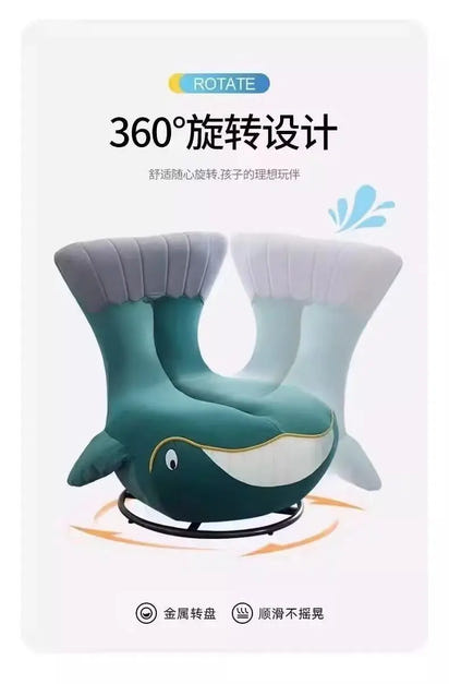 Rotating sofa chair Comfortable lazy single sofa Whale animal shark chair Small apartment room leisure chair