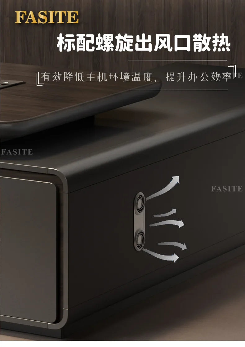 Modern boss desk light luxury high-end paint desktop large desk simple president table manager table and chair combination