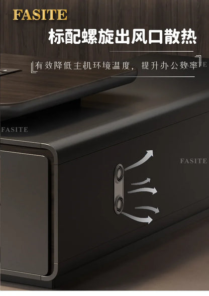 Modern boss desk light luxury high-end paint desktop large desk simple president table manager table and chair combination