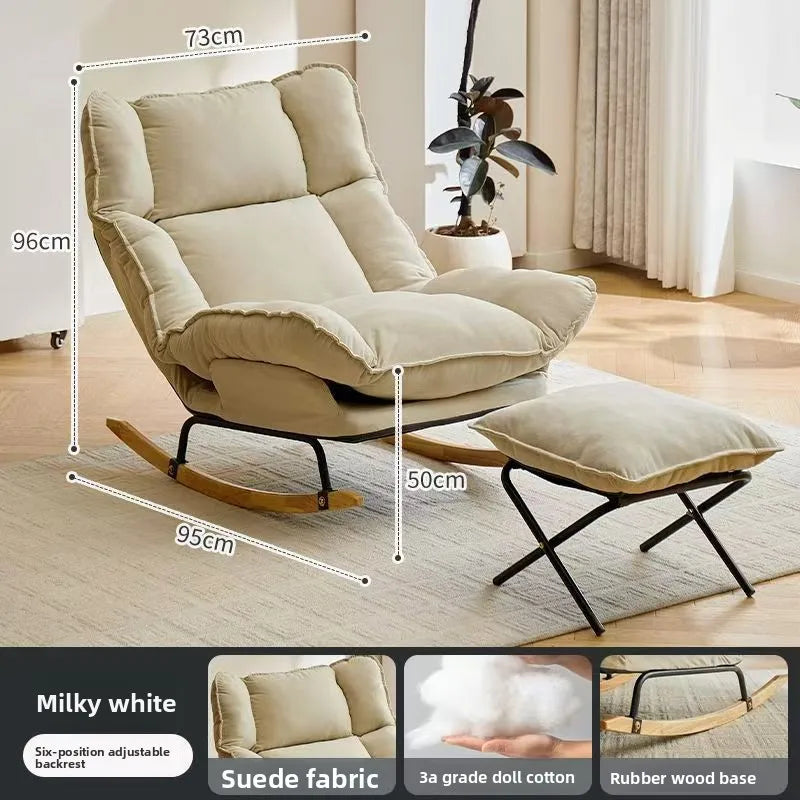 Lazy sofa single sofa rocking chair reclining chair balcony casual rocking chair can sit or lie down
