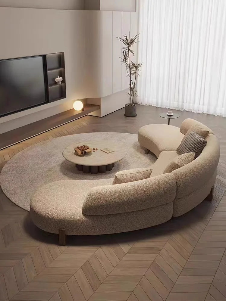 Curved Modern Soft Unique Sofa Kawaii Wood Foam Nordic Luxury Sofa Sectional Lounge Designer Divano Letto Living Room Furniture