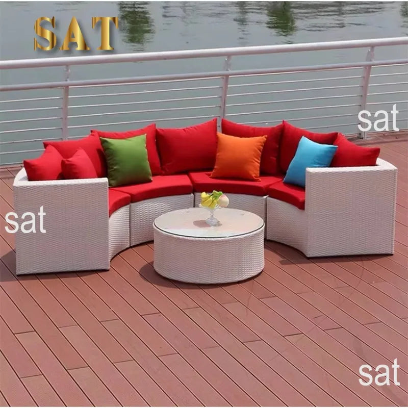 Modern Outdoor Wicker Patio Set Aluminum Furniture Rattan Sofa Bistro Garden Couch