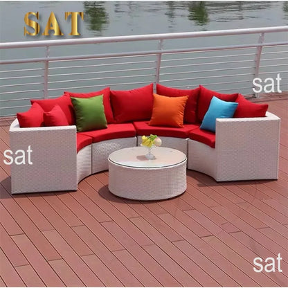 Modern Outdoor Wicker Patio Set Aluminum Furniture Rattan Sofa Bistro Garden Couch