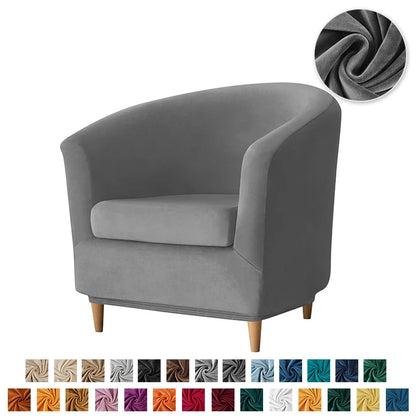 Velvet Tub Cover Chair Jacquard Single Seat Sofa Slipcover 1 Seate Living Room  Furniture Couch Washable Club Armchair Cover