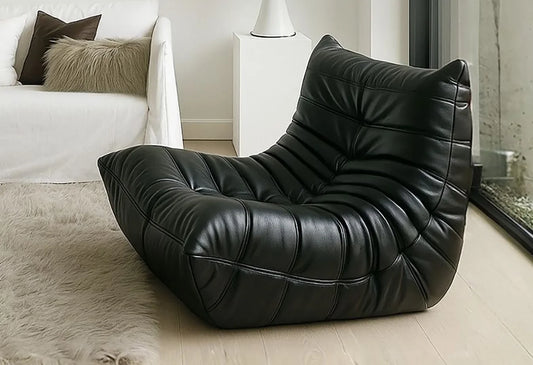 Single sofa living room bedroom lazy fabric leather leisure chair small apartment cream wind