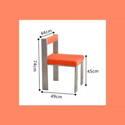 European Style Light luxury Retro Home Use Stainless Steel Dining Chair Advanced Design Living Room Bedroom Leisure Single Chair
