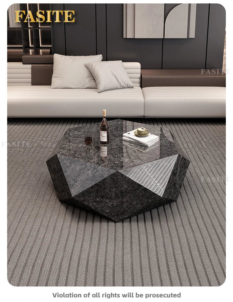 Modern Minimalist Luxury Diamond Stainless Steel Coffee Table Living Room Furniture Shaped  Center Table Tea Table Escritorios