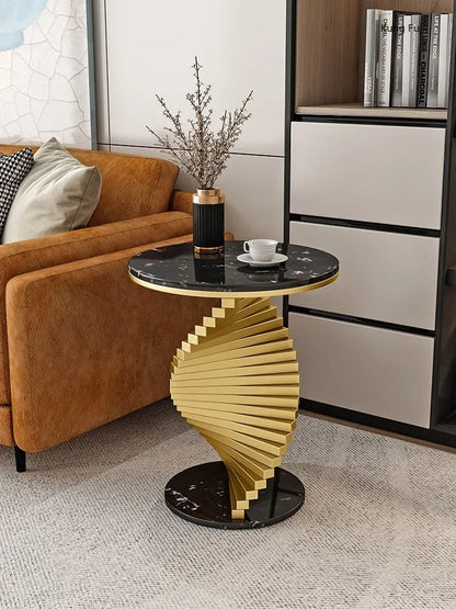 Italian Mild Luxury Marble Side Table Living Room Sofa Corner Table Furniture