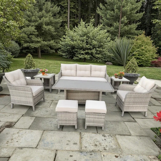 Sturdy All - Weather Outdoor Sofa Furniture Set Garden Sofa Set With Removable Cushion