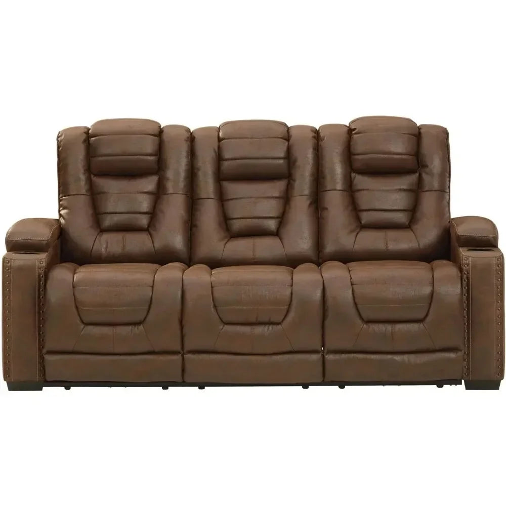 Brown Car Owner's Box with Adjustable Headrest, Artificial Leather Electric Lounge Chair
