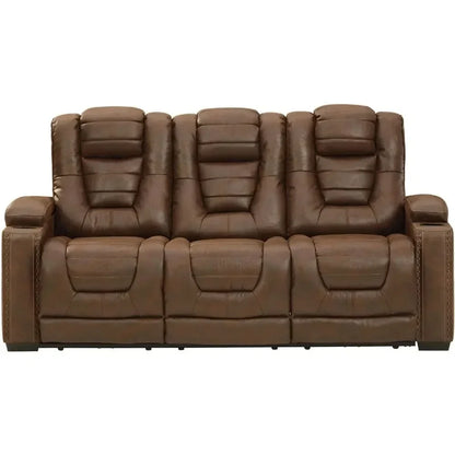 Brown Car Owner's Box with Adjustable Headrest, Artificial Leather Electric Lounge Chair