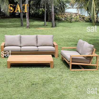 For Outdoor teak sofa set Modern simple weatherproof fabric Waterproof open-air villa courtyard garden furniture