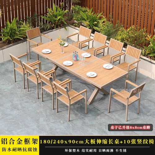Courtyard table and chair outdoor balcony waterproof and sunscreen garden outdoor leisure table and chair combination