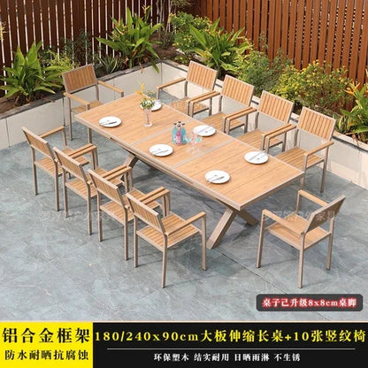 Courtyard table and chair outdoor balcony waterproof and sunscreen garden outdoor leisure table and chair combination