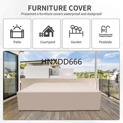 7 Piece Outdoor PE Wicker Furniture Set, Patio Gray Rattan Sectional Sofa Couch with Washable Dark Blue Cushions