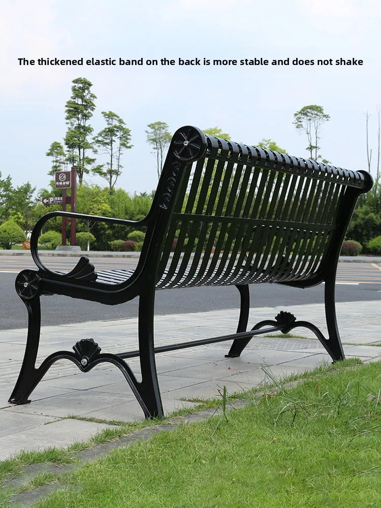 Park chair outdoor bench, cast iron art, community square leisure seat, courtyard outdoor shopping mall lounge area