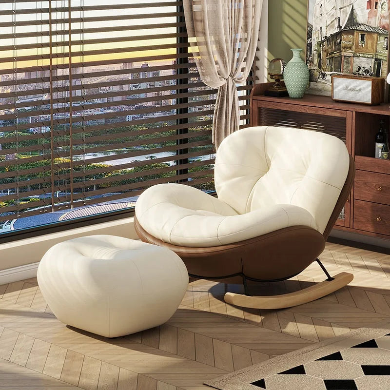 */-* Modern Eggshell Design Adult Recliner Chair Single Leisure Sofa Chair For Living Room Balcony