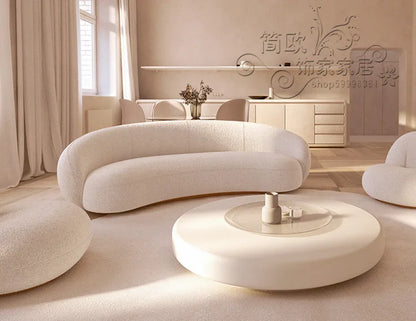 Q4  Light Luxury Velvet Curved Sofa Beauty Salon Clothing Store Moon-Shaped Sofa