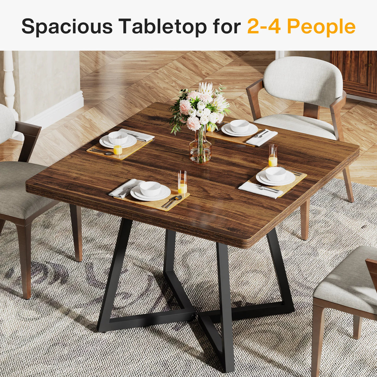 Tribesigns Square Dining Table for 4, 31.5