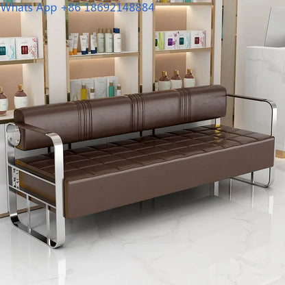 Furniture Barber Shop Sofa Waiting Salon Special Chair Hair Salon Rest Area Stainless Steel Sofa Chair