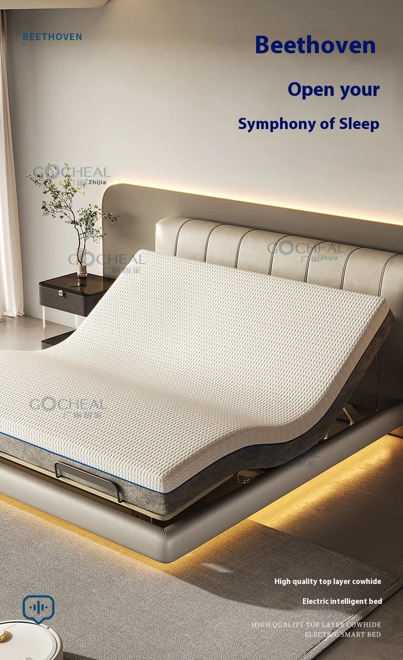 Head And Foot Adjustable Smart Bed Split King Size Bedroom Furniture Bed Easy To Install With Wireless Remote Control Bed