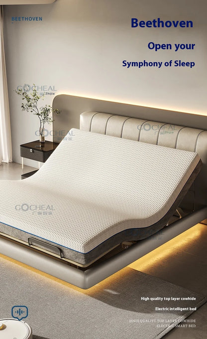 Head And Foot Adjustable Smart Bed Split King Size Bedroom Furniture Bed Easy To Install With Wireless Remote Control Bed