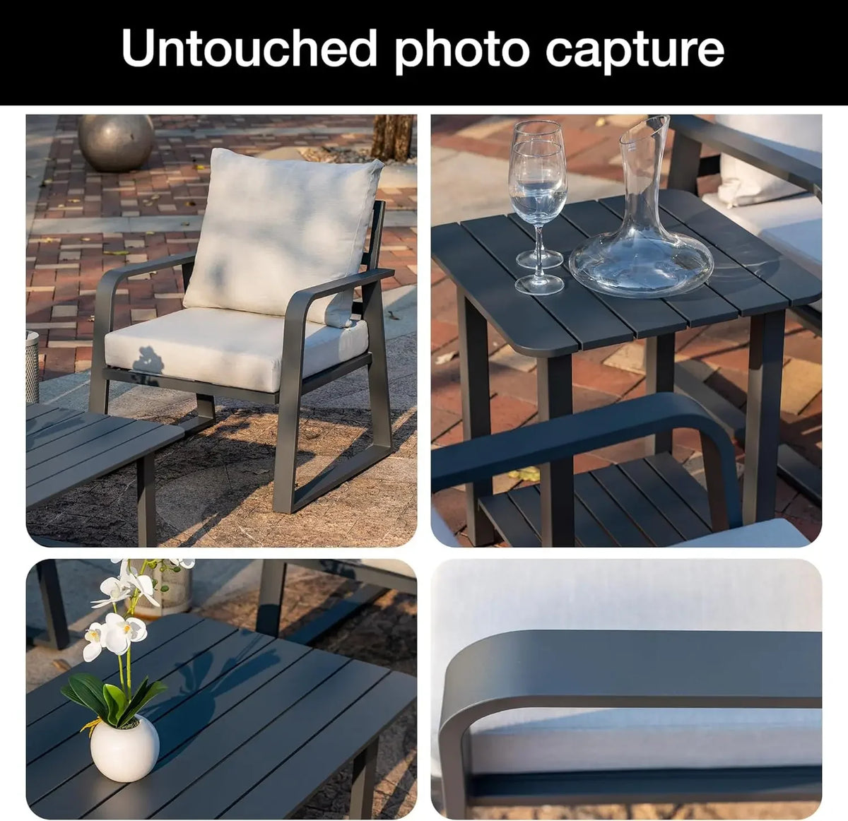 Aluminum Outdoor Swivel Rocker Patio Chairs 3 Piece Set,All Weather Metal Sofa Chair for Patio, Porch, Deck, Bistro(Silver Gray)