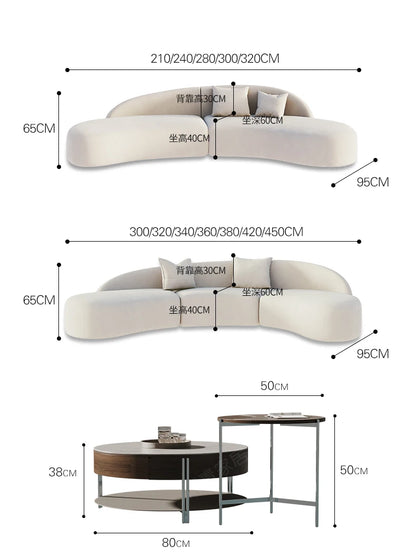 Curved special-shaped sofa, clothing store, beauty salon, rest area, reception, light luxury office, clubhouse