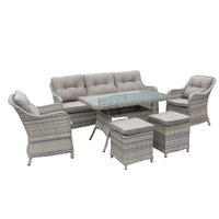 Hot SalesHigh Quality Luxury Fabric Rattan Wicker Sofa Set For Outdoor Garden Courtyard Home Bar Hotel Dining Plastic Garden Fur