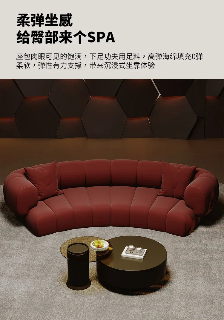 #  Nordic Semi Circular Arc Sofa Modern Designer Beauty Salon Reception Office Sofa Hotel Rest Area Office Furniture Transat