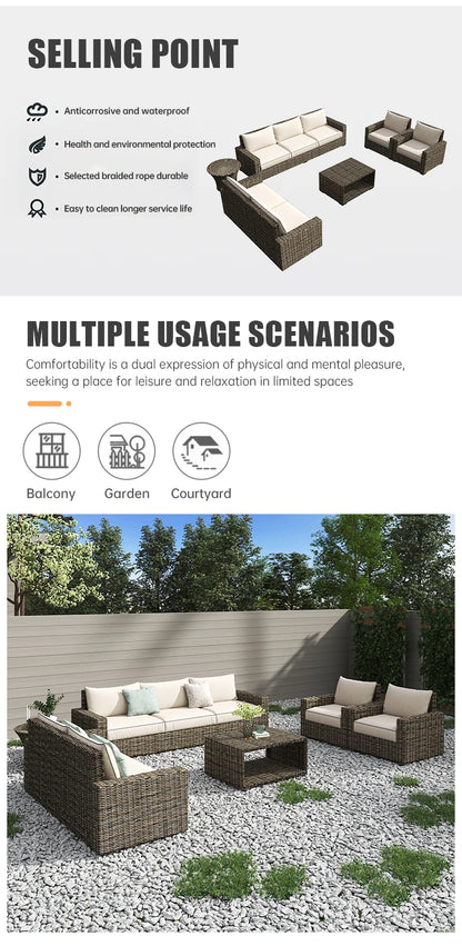 High Quality Wicker Patio Furniture  Rattan Garden Sofa Garden Furniture Set