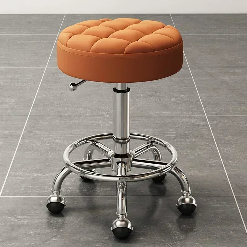 Rolling Hydraulic Chair Beauty Salon Stool Hairdressing Wheeled Beauty Tattoo Chairs Swivel Sedia Commercial Furniture