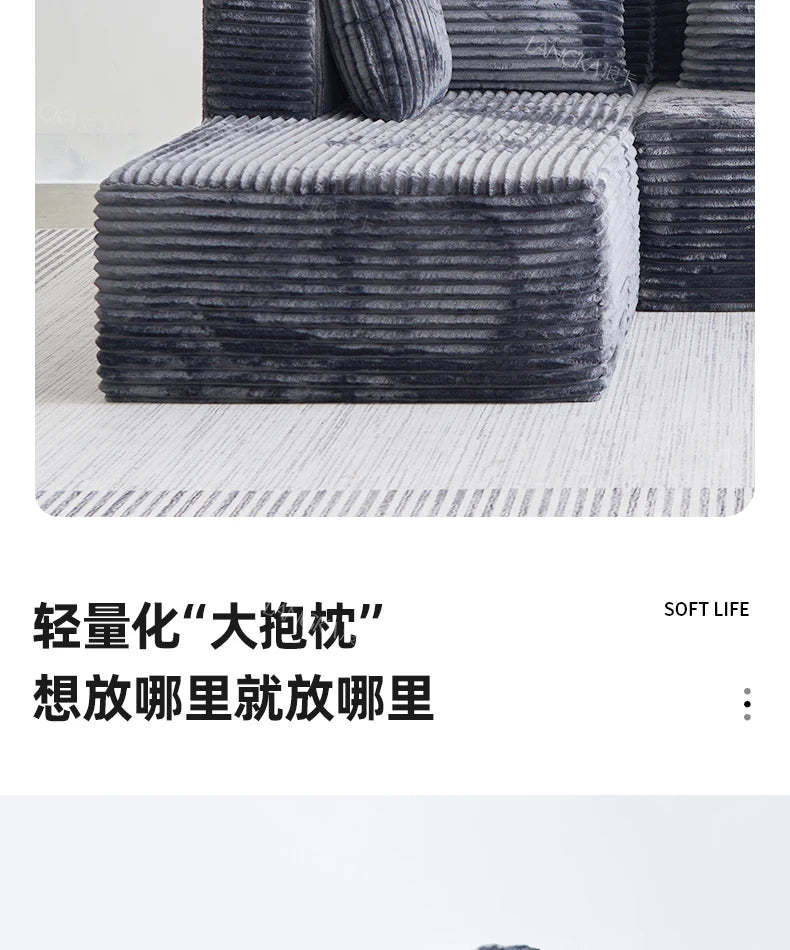 Oversized Boneless Double Lounge Sofa Chair Compressed Sectional Cloud Couch Corduroy L Shape Sofa Bed Couch Divano Da Soggiorno