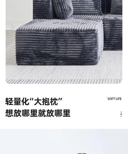 Oversized Boneless Double Lounge Sofa Chair Compressed Sectional Cloud Couch Corduroy L Shape Sofa Bed Couch Divano Da Soggiorno