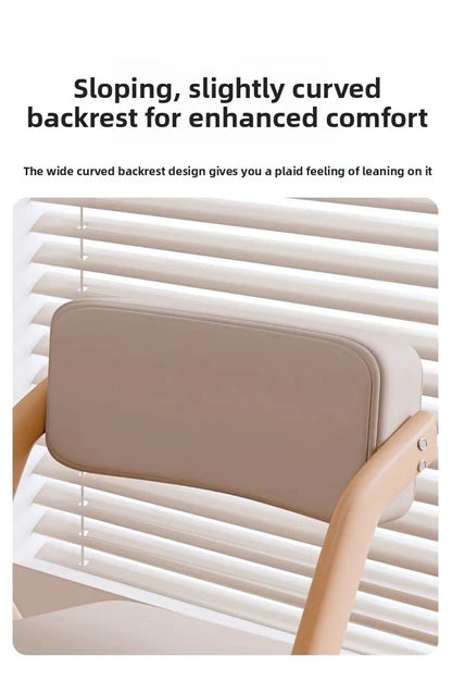 PU Leather Folding Chair Metal Frame Wood Grain Finish Comfortable Padded Seat Space Saving Dining Office Makeup Desk Chair