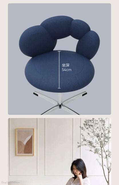 Design creative leisure chair Modern study leisure sofa chair Bedroom lift rotating dressing and makeup chair