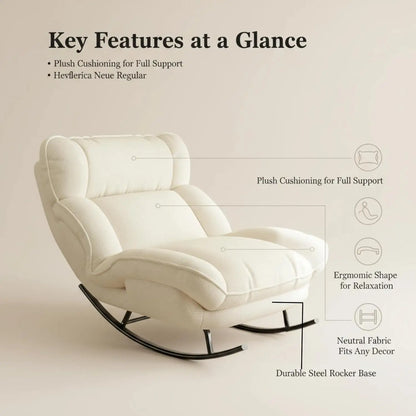 Sofa Rocking Chair Metal Frame with Adjustable Backrest Comfortable Decorative Chair Modern Ergonomic Sofa for, Customized