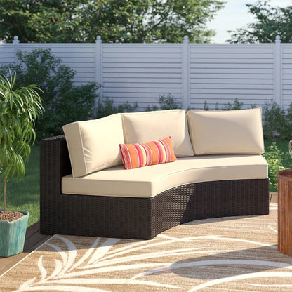 Rattan sofa combination courtyard garden leisure outdoor living room custom semi-circular arc rattan chair terrace outdoor