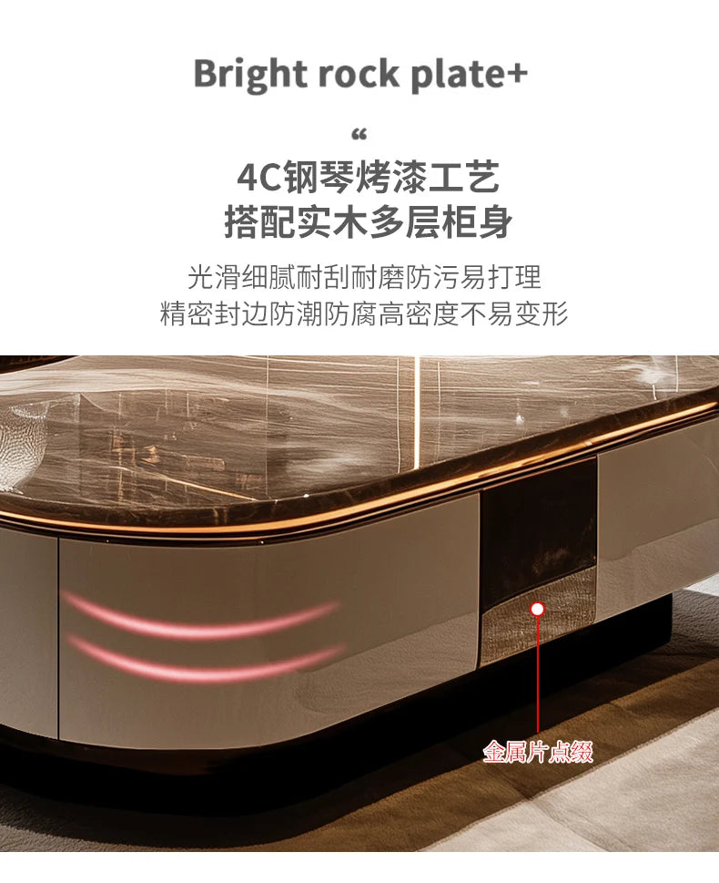 Classic Italian Coffee Tables Brown High Quality Designer Living Room Coffee Tables Modern Luxury Mesa De Centro Furniture Home