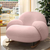 Pink Modern Lounge Recliner Chair - Nordic Style Designer Home Furniture for Comfortable Back Support