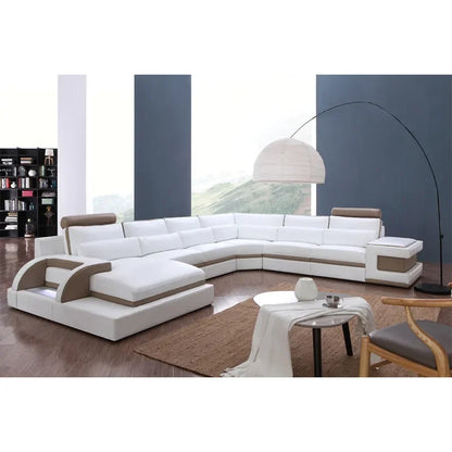 Modern creative living room sofa U-shaped corner leather sofa for large apartment