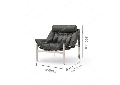 A Italian minimalist leisure chair premium stainless steel retro single sofa chair