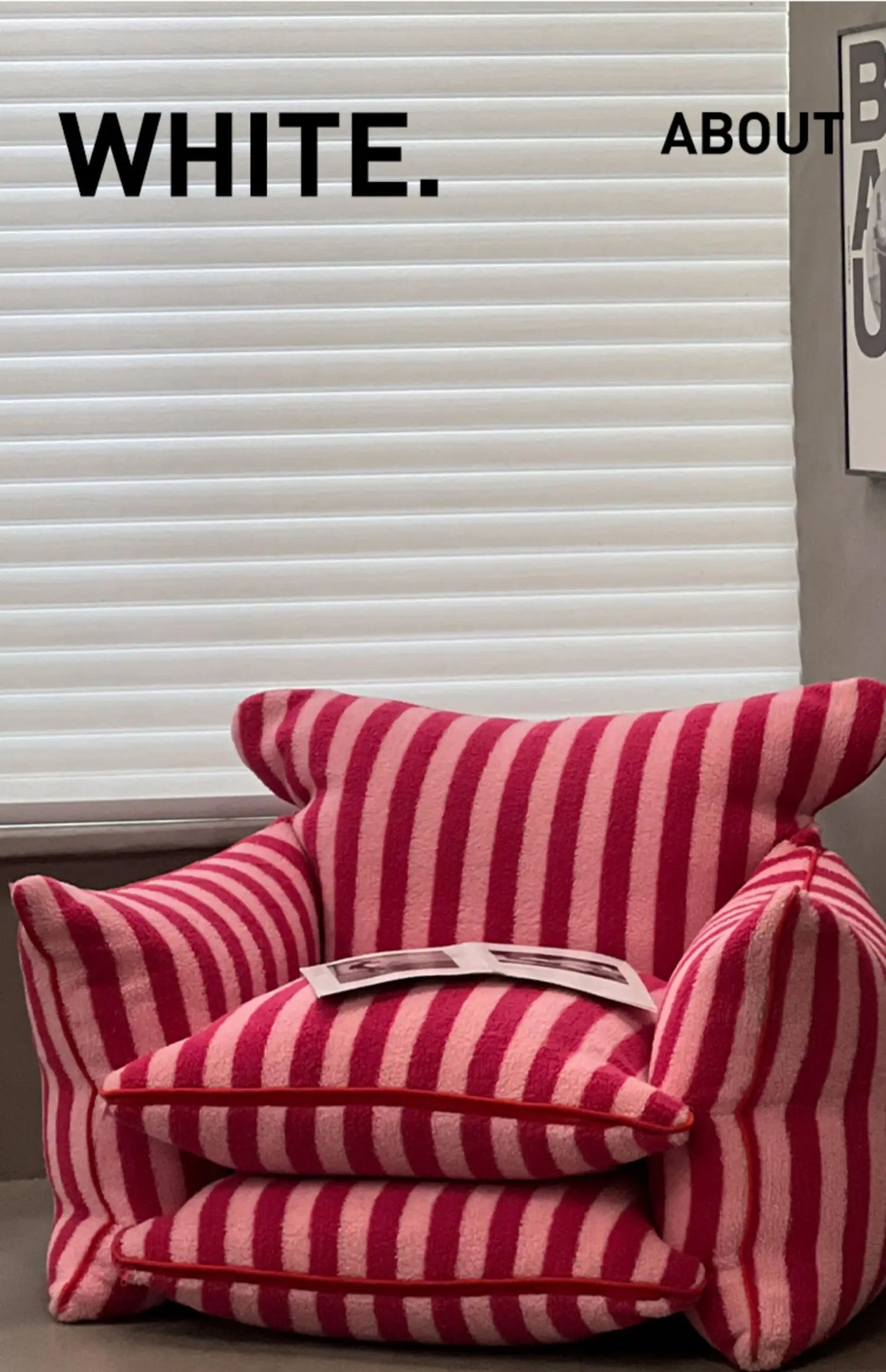 MOMO Simple Household Living Room Leisure Lazy Sofa Net Red Striped Bedroom Tatami Creative Backrest Chaise Longue