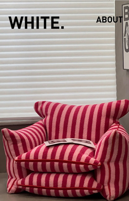 MOMO Simple Household Living Room Leisure Lazy Sofa Net Red Striped Bedroom Tatami Creative Backrest Chaise Longue