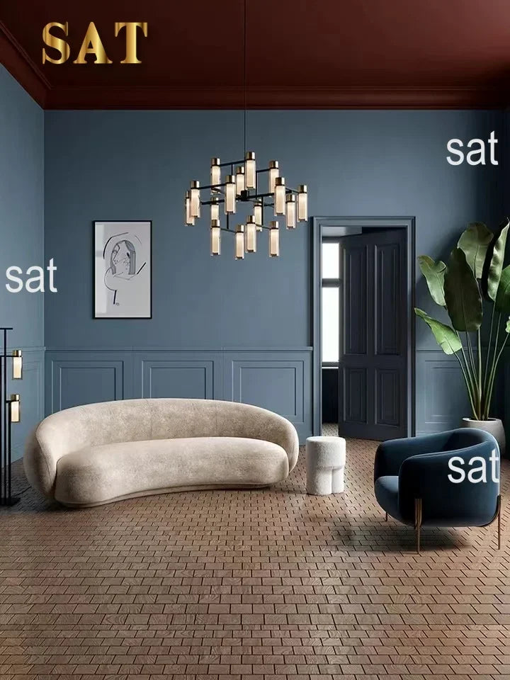 mHot Sales Modern Couch Simple Sofa Minimalist Special Shaped White Velvet Light Luxury Living Room Sofa Furniture l